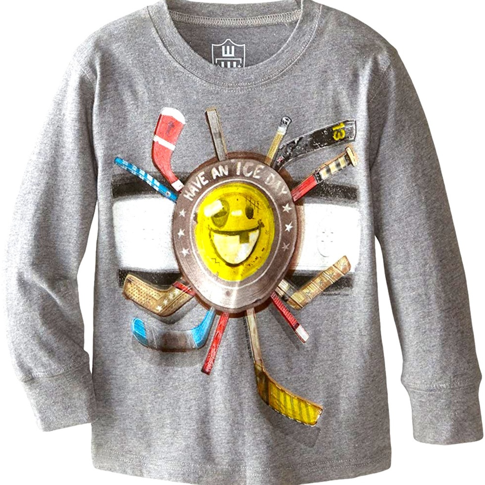 Wes & Willy Little Boys' Have Ice Day Long Sleeve Tee. Color: Charcoal
